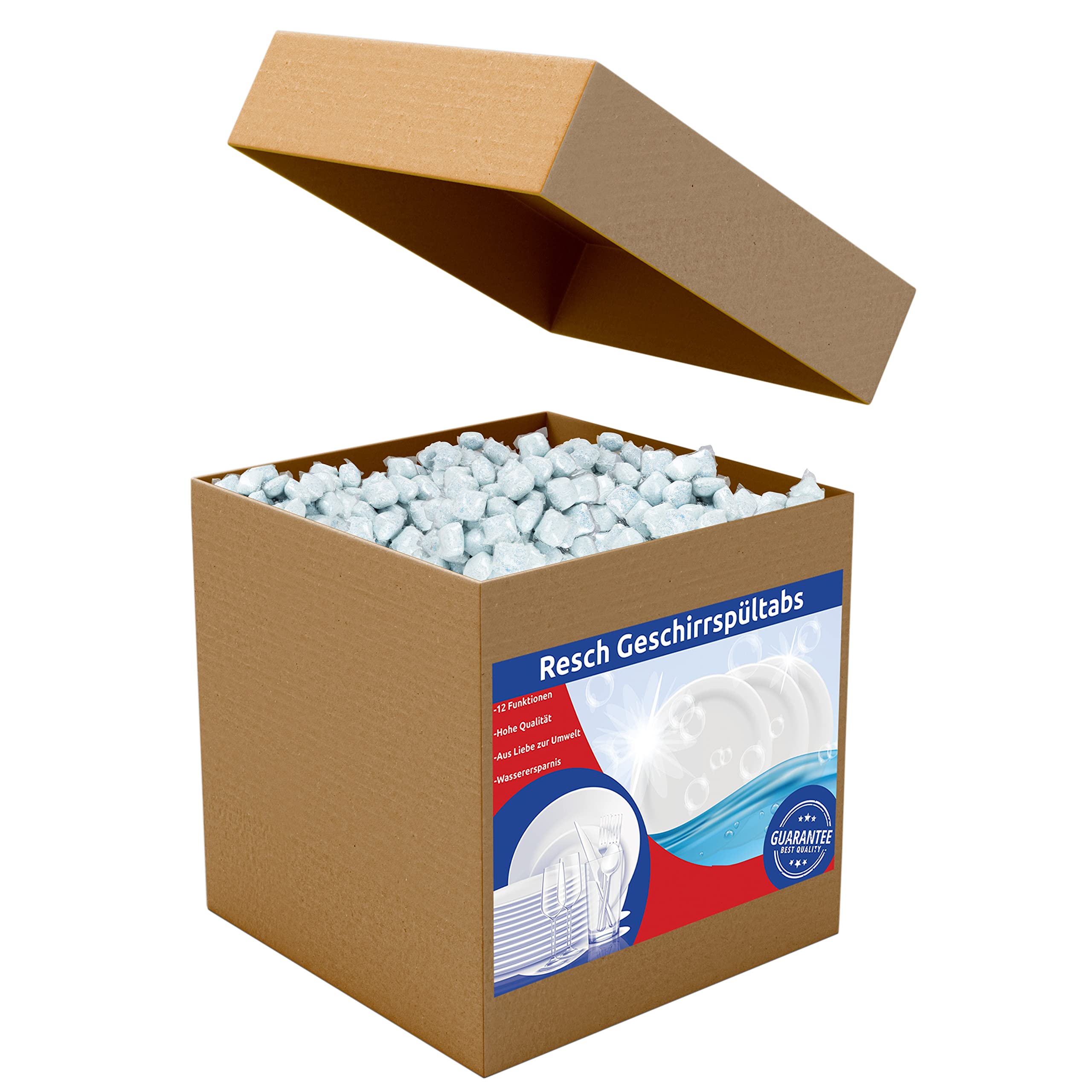 RESCH CLEANIX Spülmaschinentabs - All in One | Gigapack mit 250 Stück (ca 5kg) | Phosphatfrei Tabs | Geschirrspültabs in Folie | Spültabs Spülmaschine