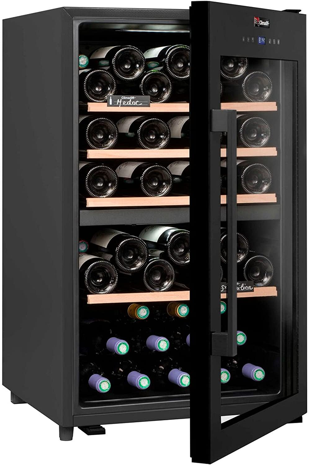 CLIMADIFF CD56 Weinkühlschrank für 56 Flaschen Kühlschrank Getränkekühlschrank